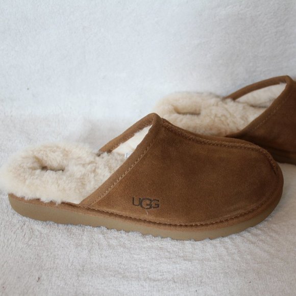 NIB UGG WOMEN'S SUEDE SHEARLING SLIP ON SLIPPERS - Picture 10 of 10